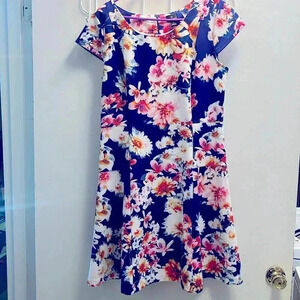 Worthington Blue Flower Dress Size 14